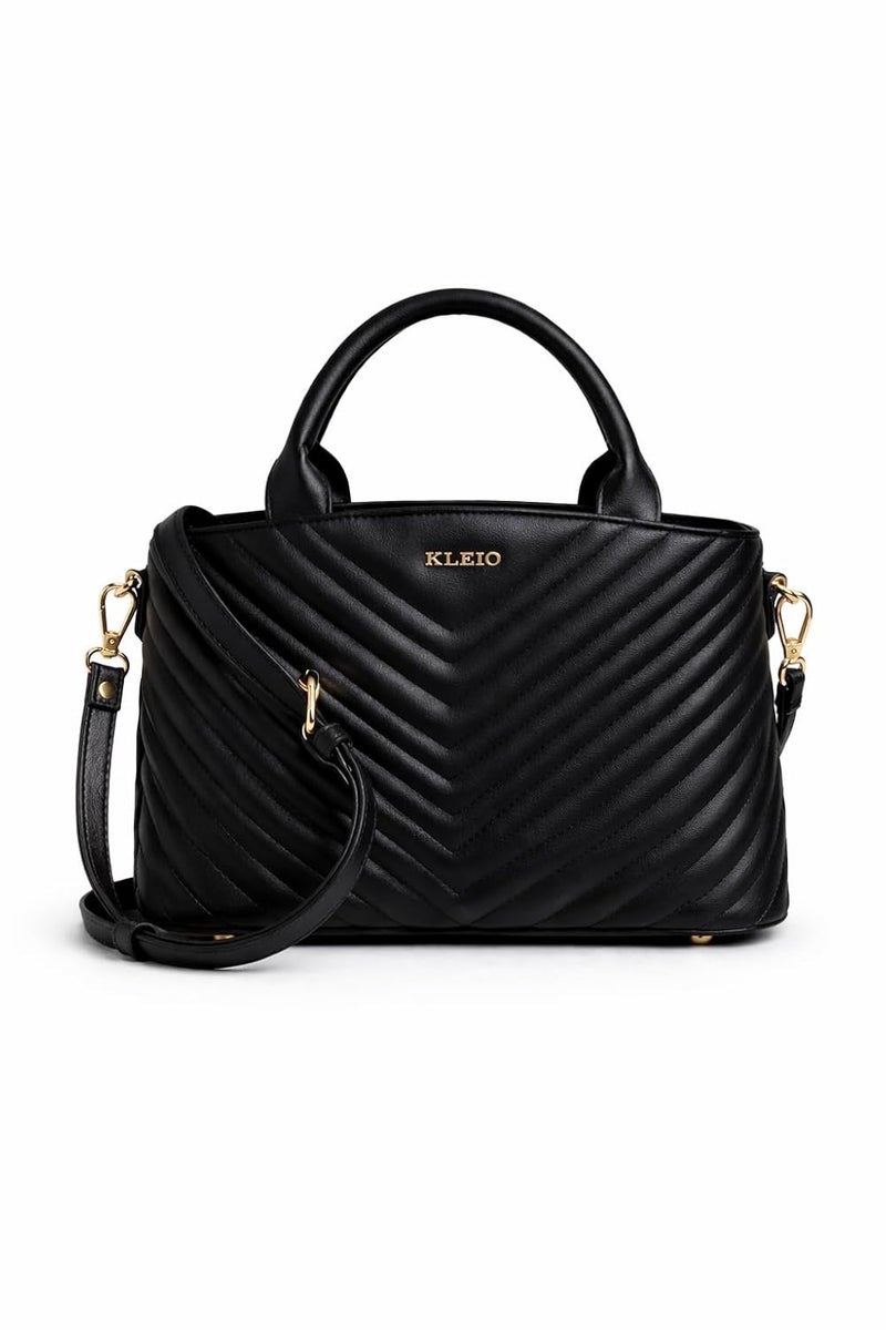 KLEIO Top Handle Satchel Handbag in Vegan Leather for Women - Image 1